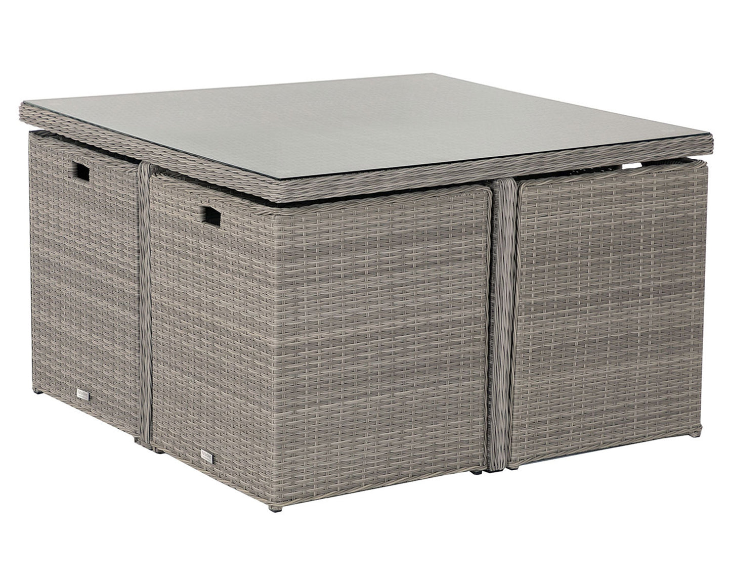 Barcelona 4 Seater Cube Set With Footstools in Grey