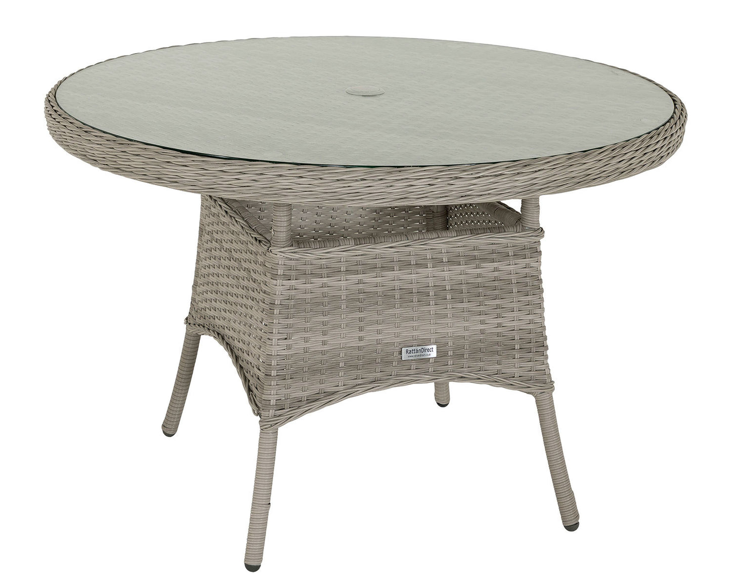 Riviera 4 Rattan Garden Chairs and Small Round Dining Table in Grey