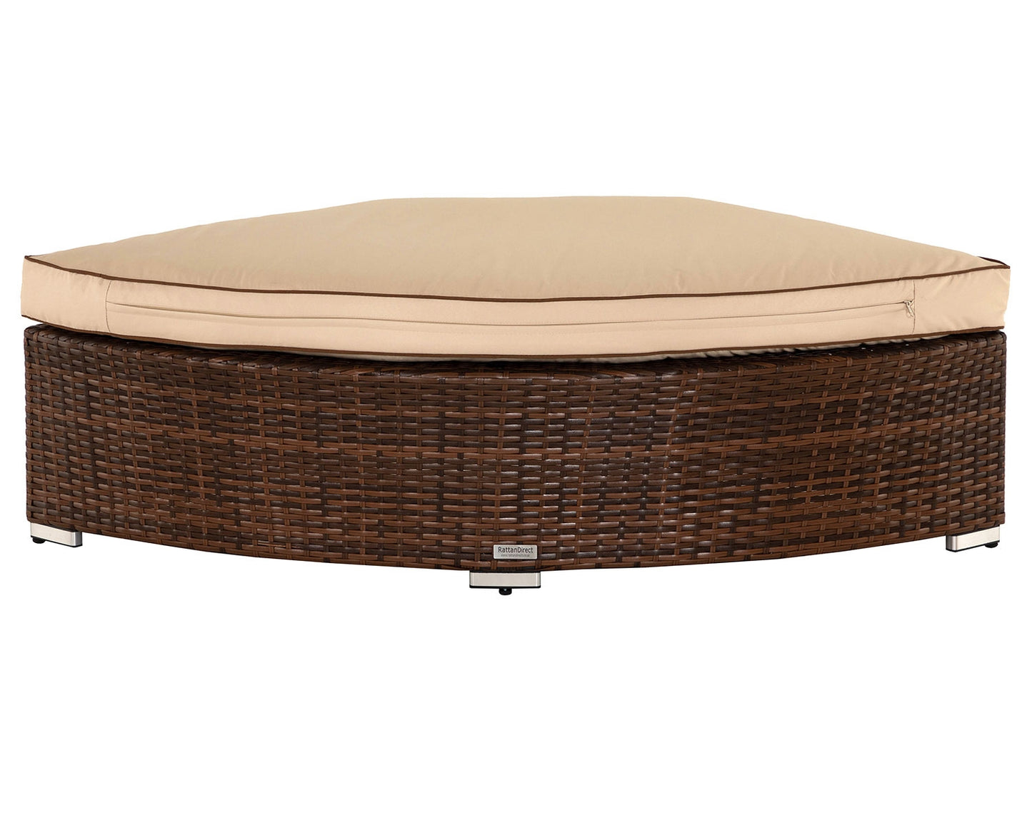 Florida 6 Piece Angled Rattan Garden Corner Sofa Set in Chocolate and Cream