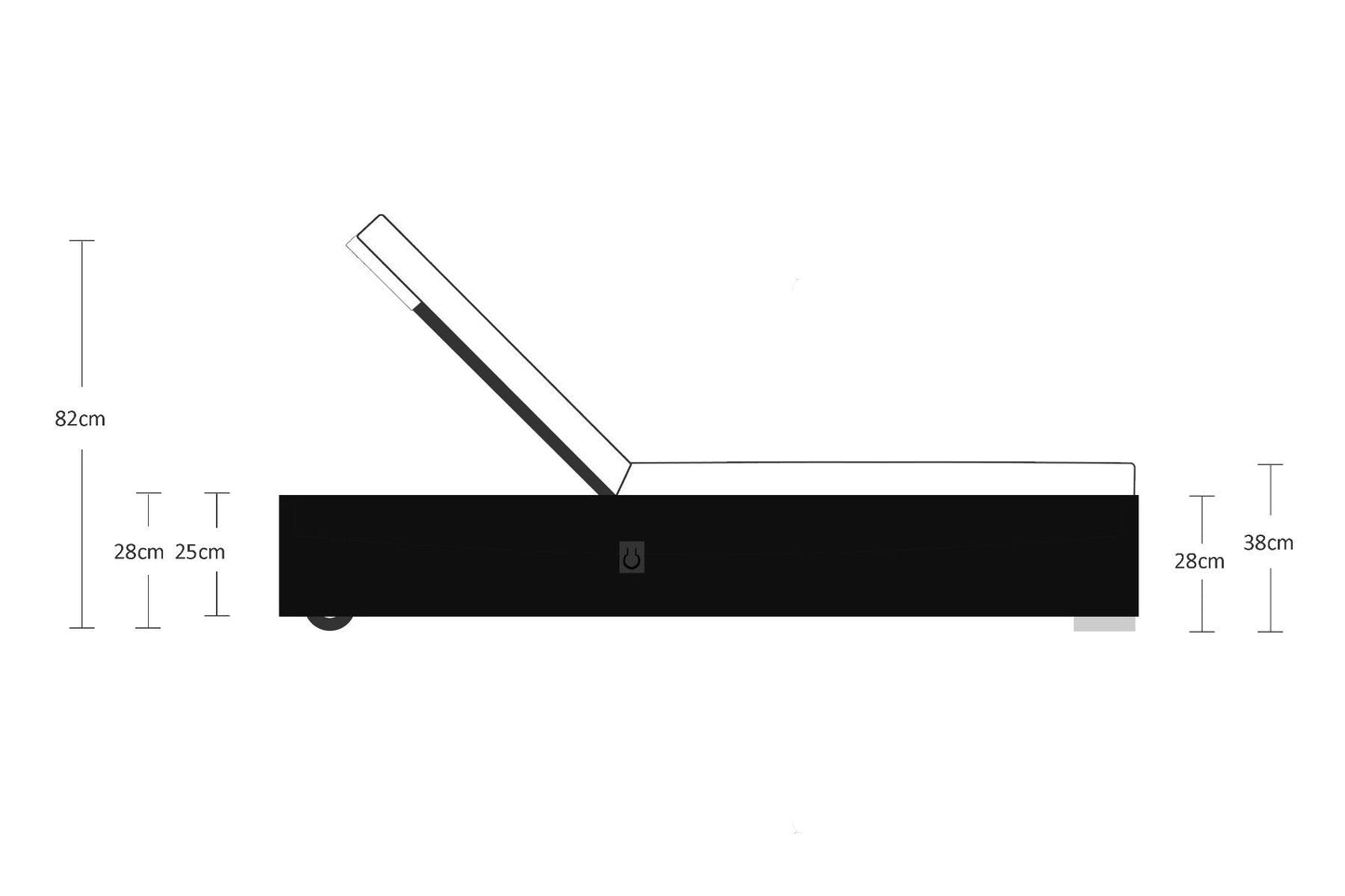 Miami Sunlounger x 2 + Small Square Side Table x 1 in Black and Vanilla