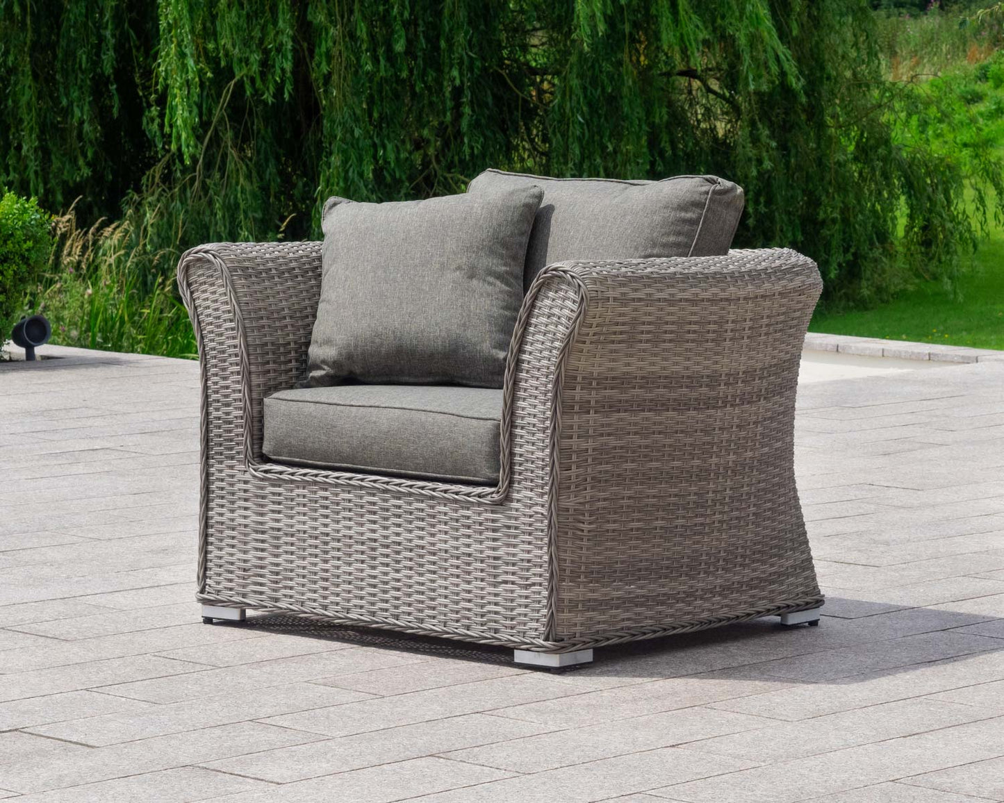 Lisbon 3 Seater Rattan Garden Sofa Set in Grey