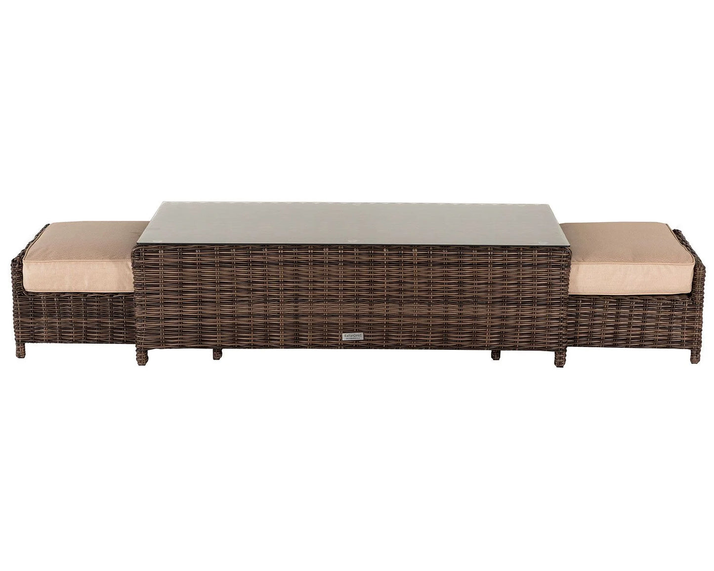 Ascot 2 Seat Sofa in Truffle and Champagne