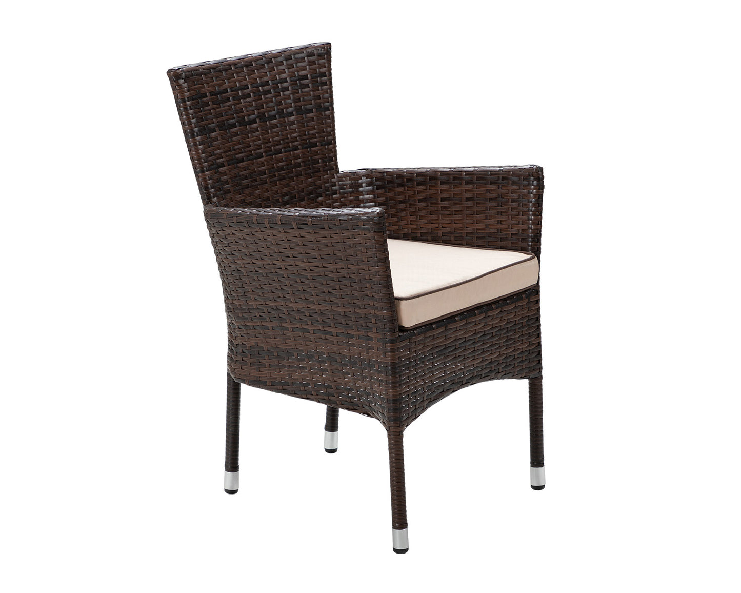 Cambridge 8 Rattan Garden Chairs and Rectangular Dining Table Set in Chocolate and Cream