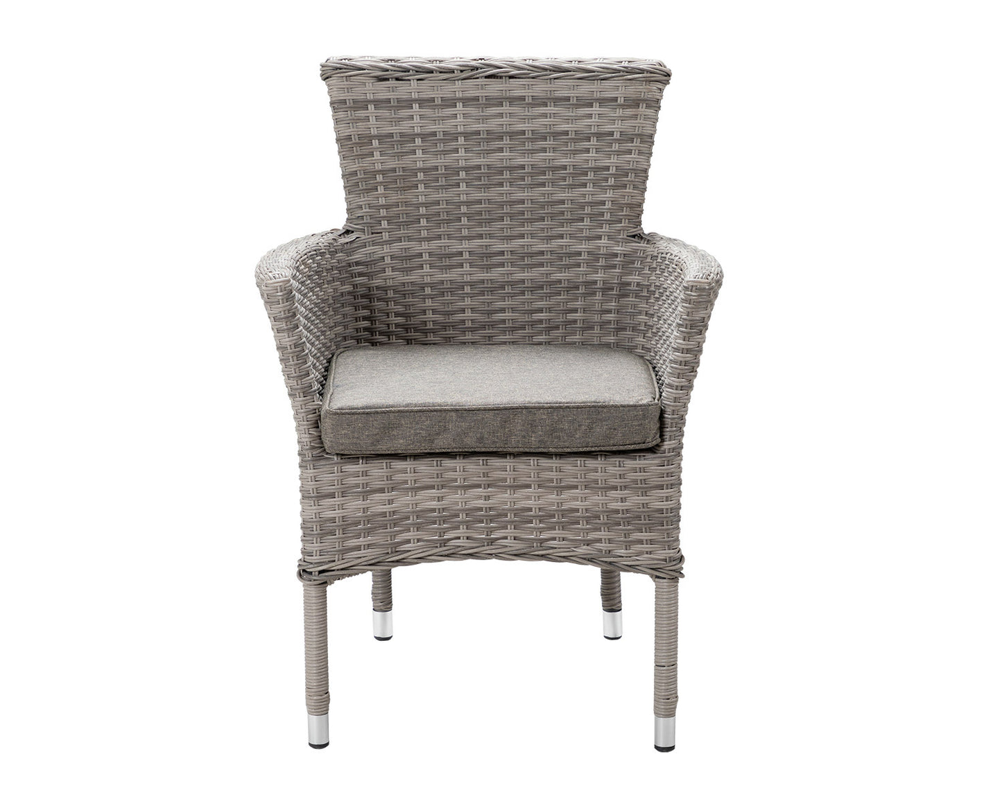 Cambridge 4 Rattan Chairs and Small Round Dining Table Set in Grey