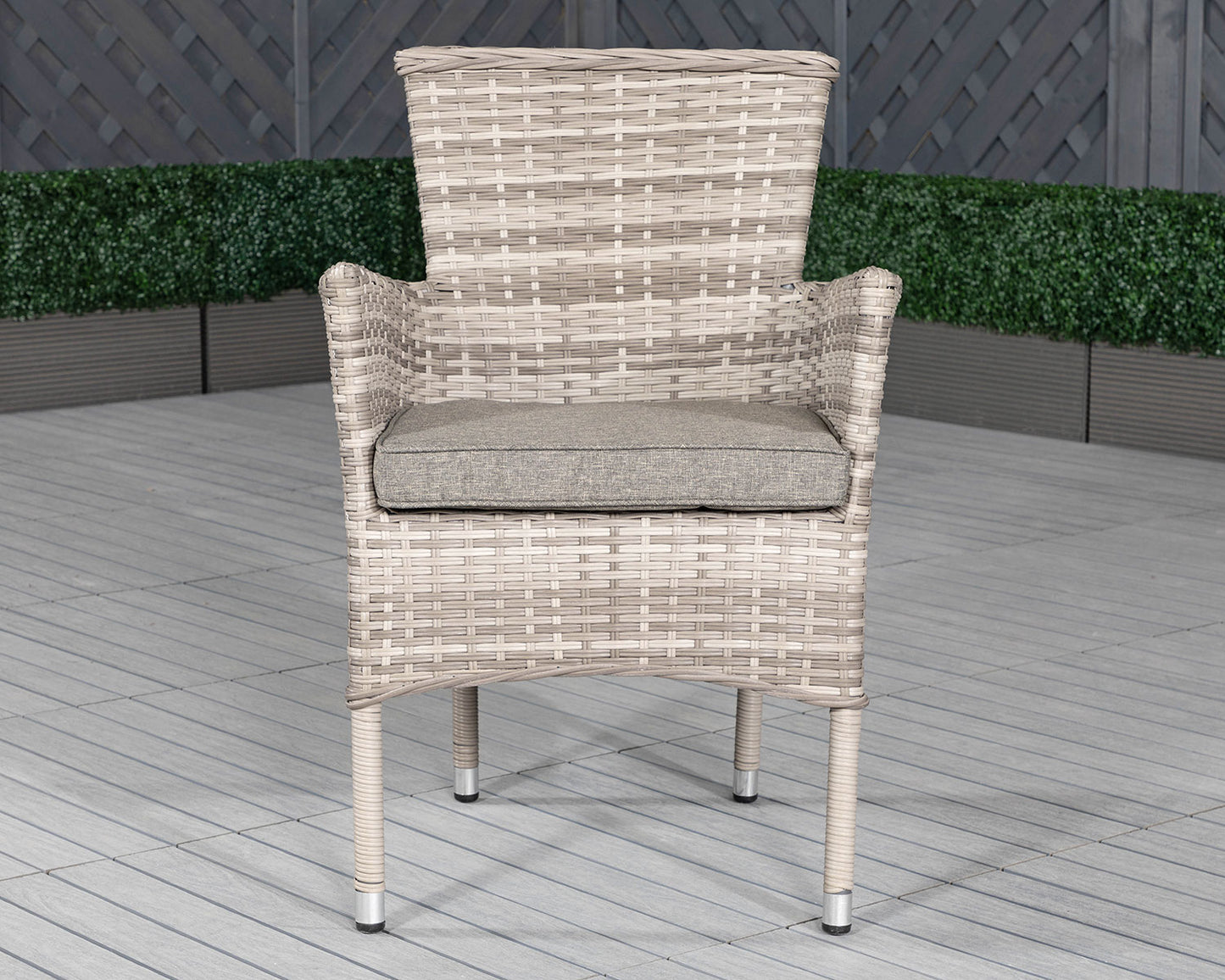 Cambridge 4 Stackable Chairs and Large Rectangular Dining Table Set in Grey
