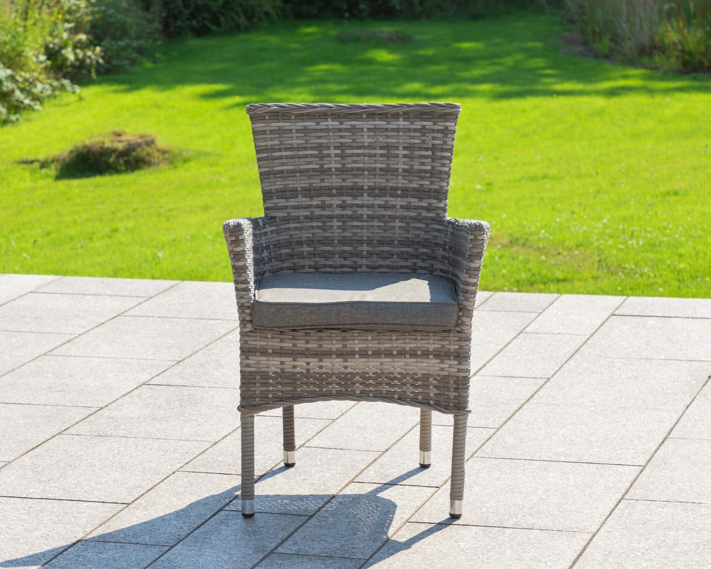 Cambridge 8 Rattan Chairs and Rectangular Dining Table Set in Grey