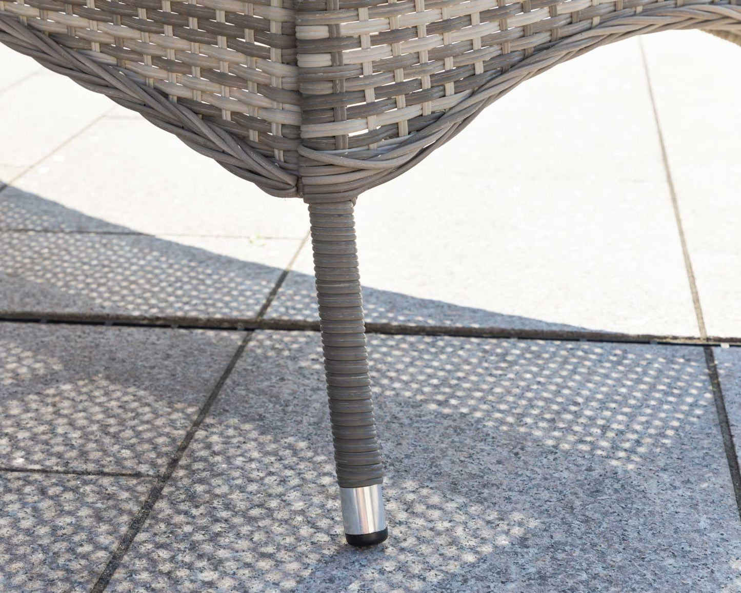 Cambridge 8 Rattan Chairs and Rectangular Dining Table Set in Grey