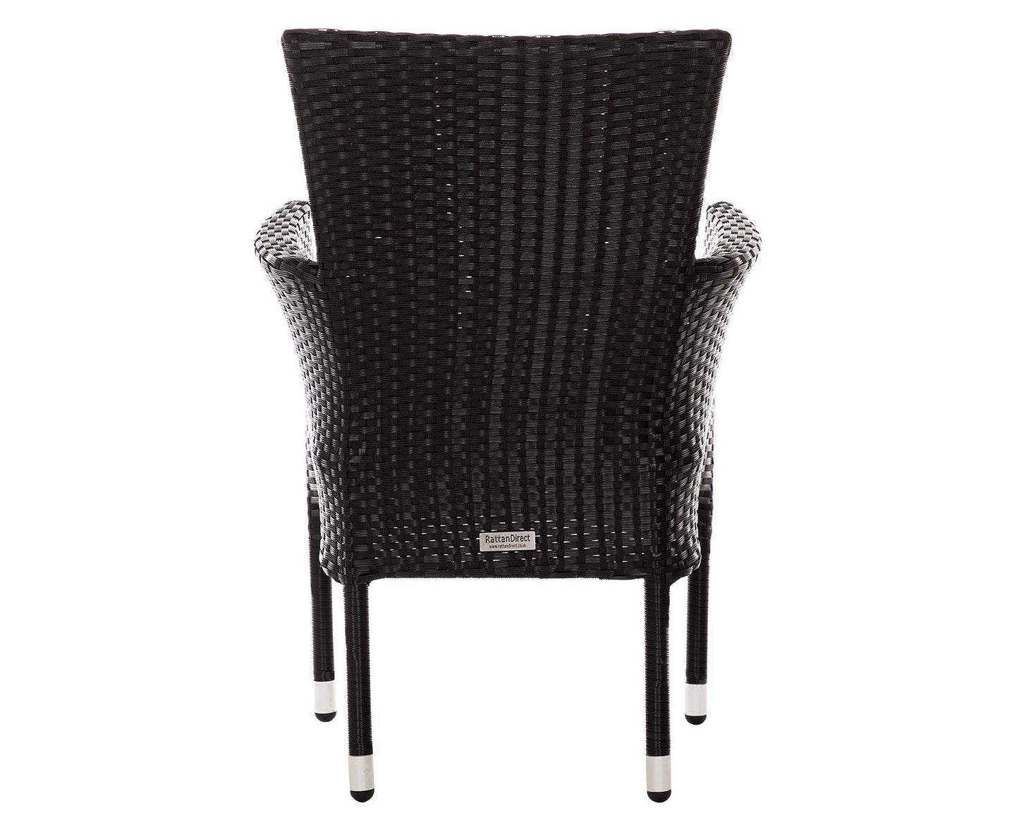Cambridge Rattan Garden Bistro Round Set in Black and Vanilla