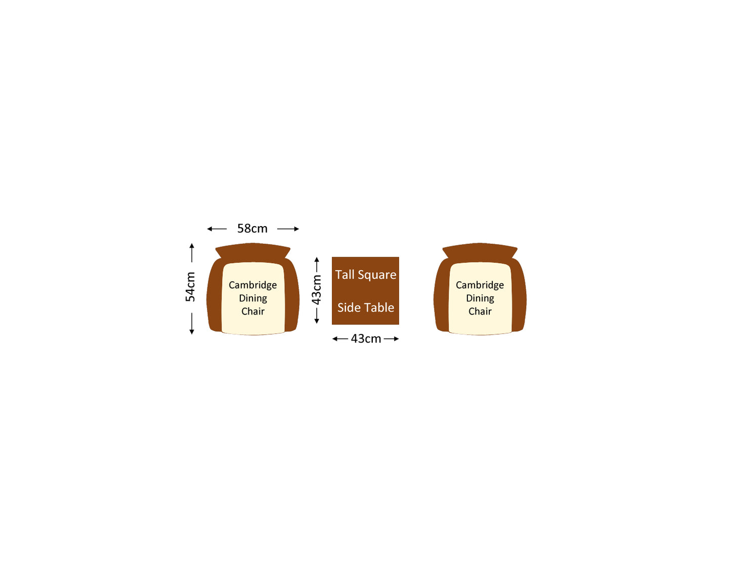 Cambridge Rattan Garden Bistro Square Set in Chocolate and Cream