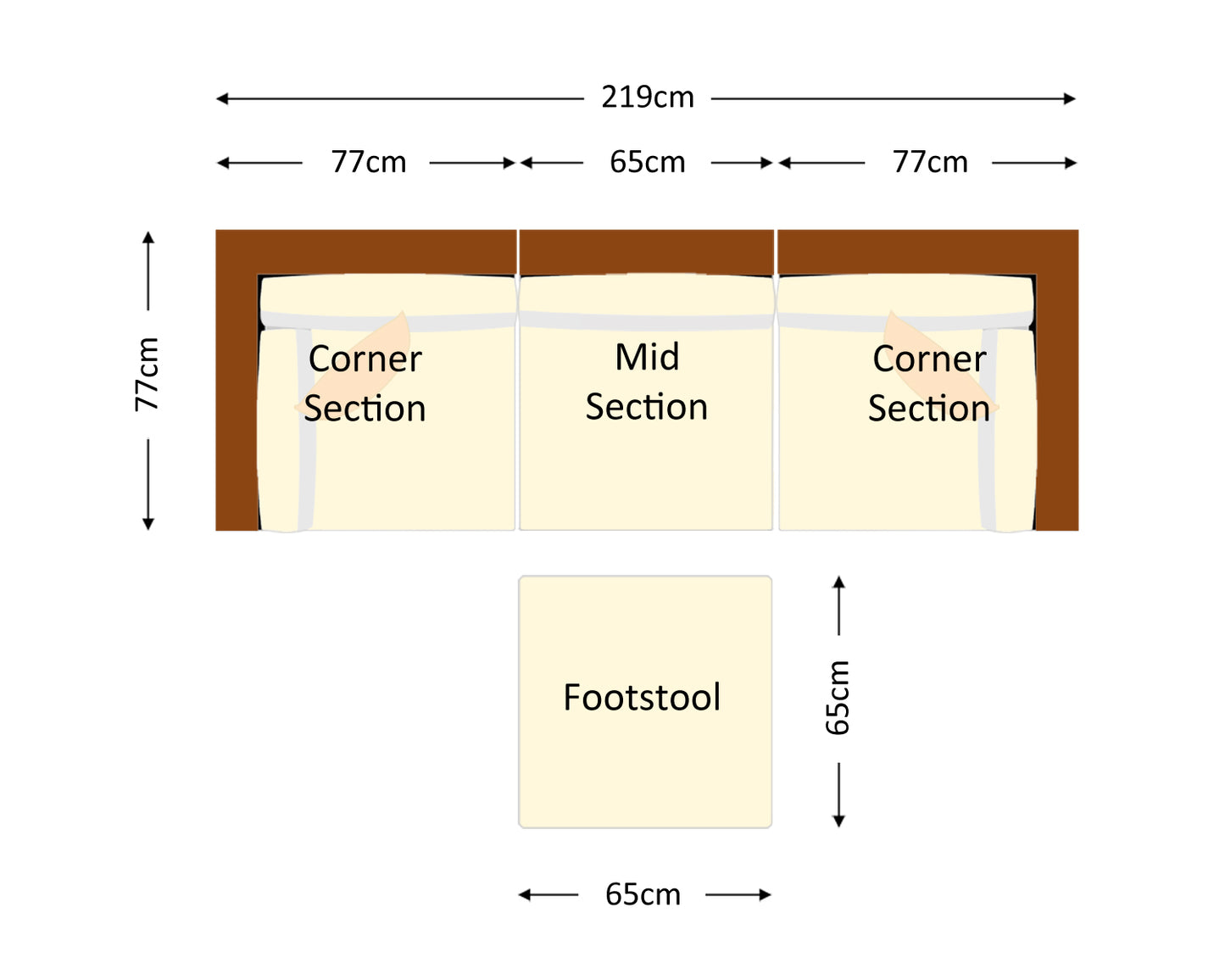 Florida 4 Piece Rattan Garden Corner Sofa Set in Chocolate and Cream