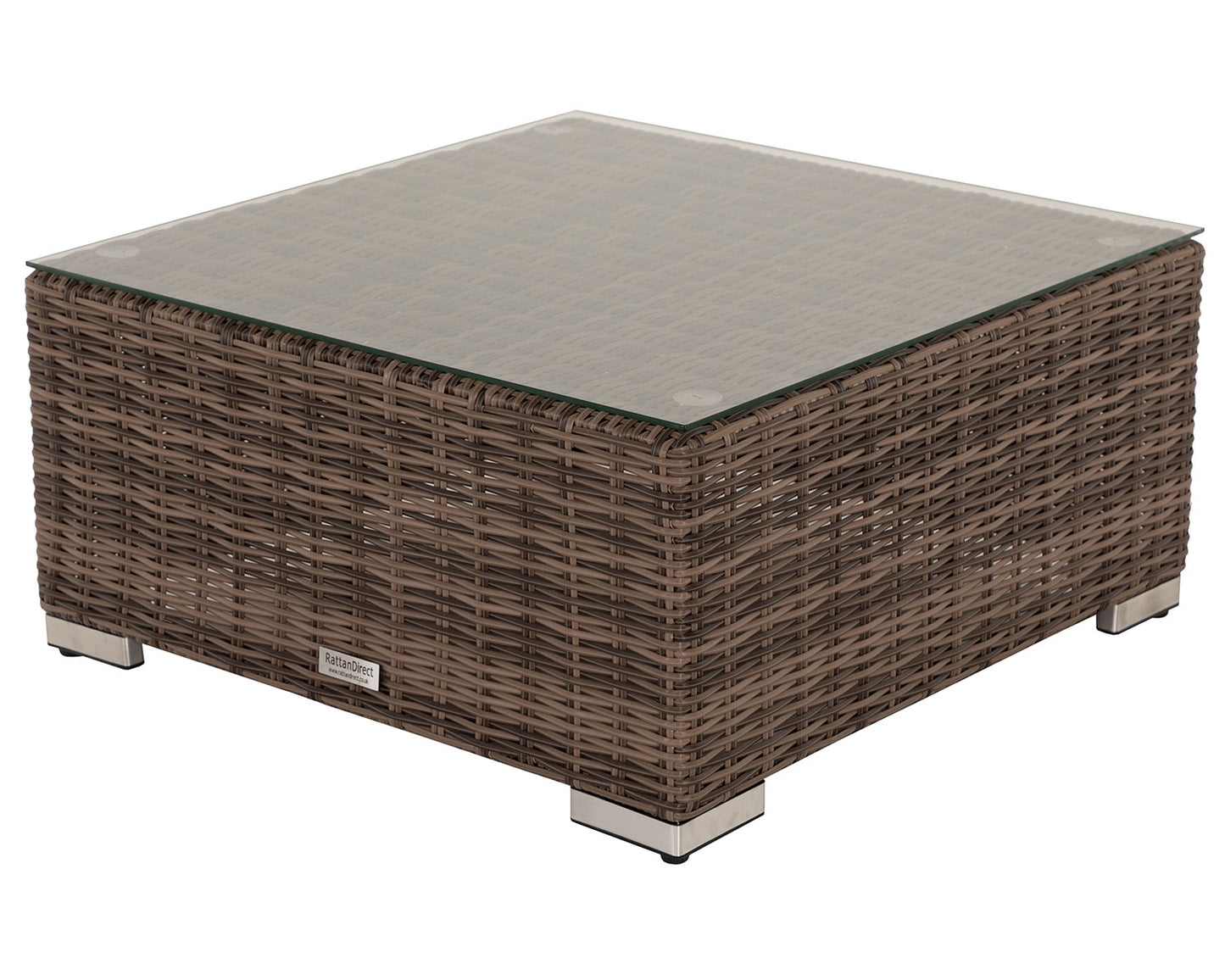 Florida 6 Piece Rattan Garden Corner Sofa Set in Premium Truffle Brown and Champagne