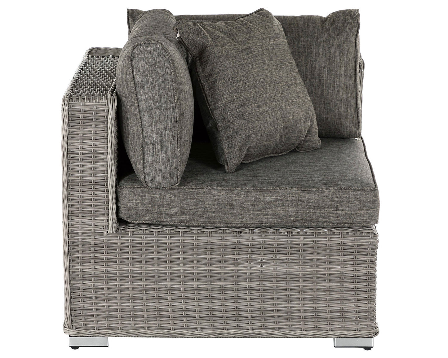 Florida 6 Piece Angled Rattan Garden Corner Sofa Set in Grey