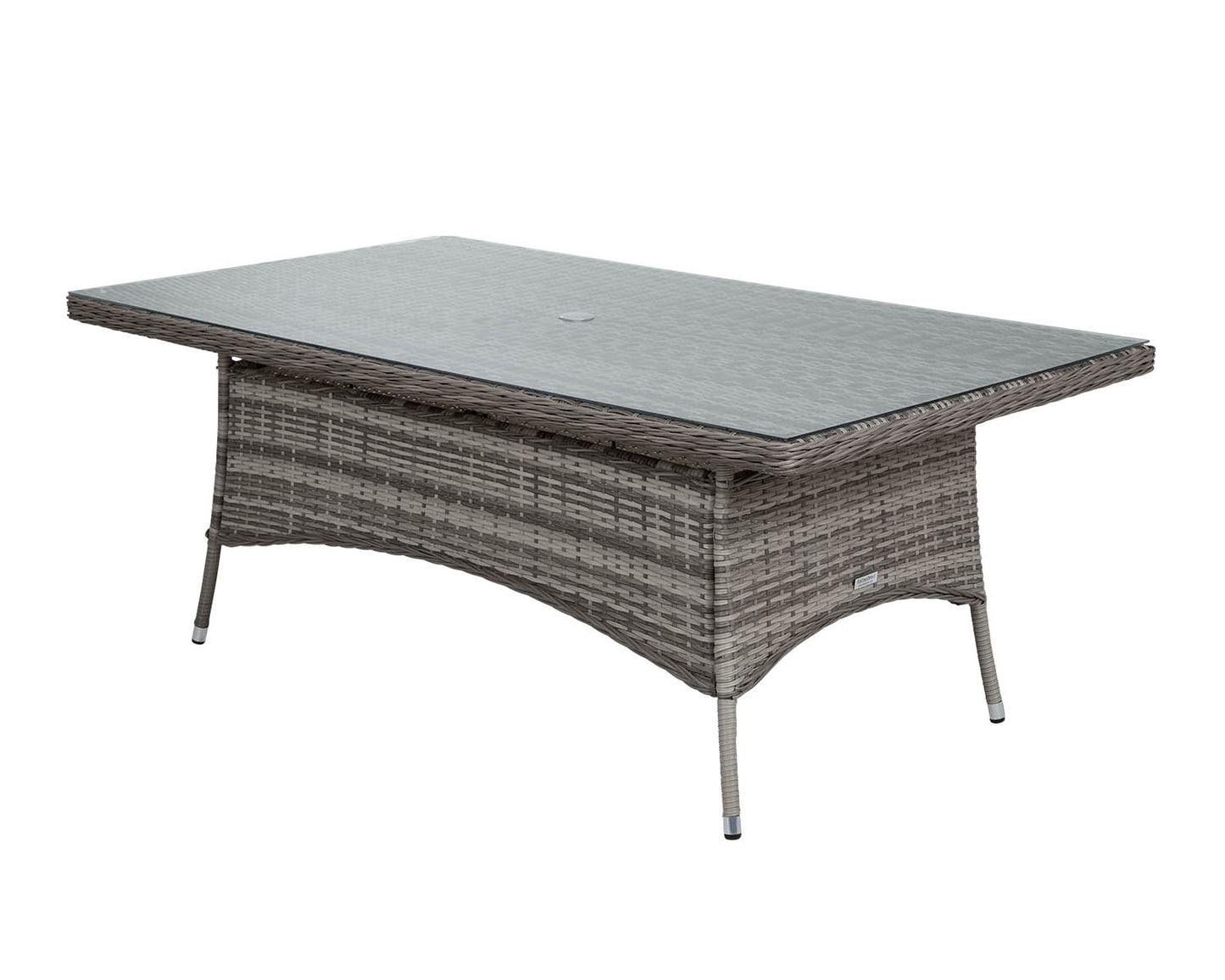 Marseille 8 Rattan Garden Dining Chairs and Large Rectangular Table in Grey