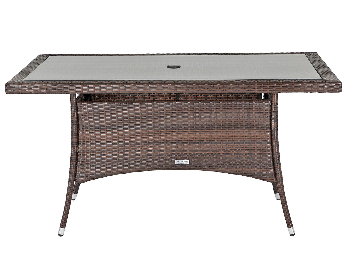 Roma 4 Rattan Garden Chairs and Small Rectangular Table Set in Chocolate and Cream
