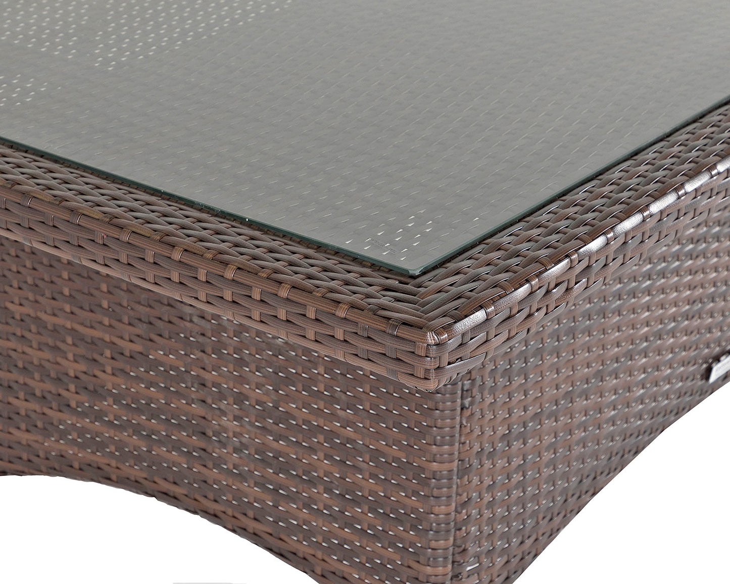 Roma 4 Rattan Garden Chairs and Small Rectangular Table Set in Chocolate and Cream