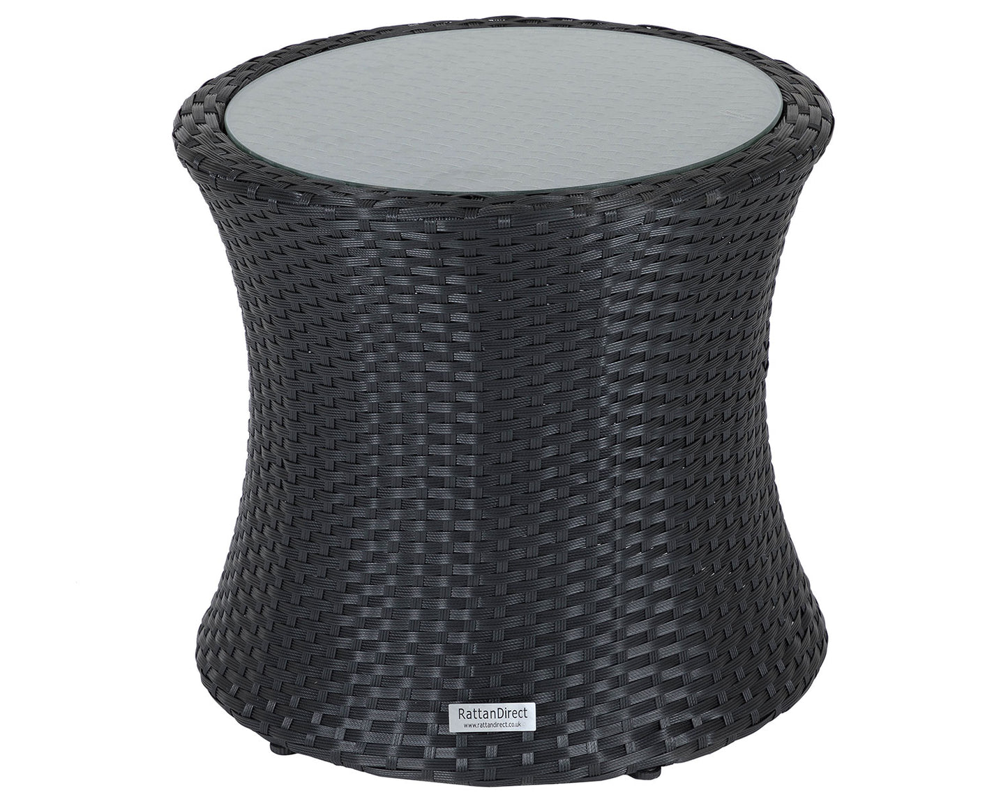 Roma Rattan Garden Bistro Round Set in Black and Vanilla