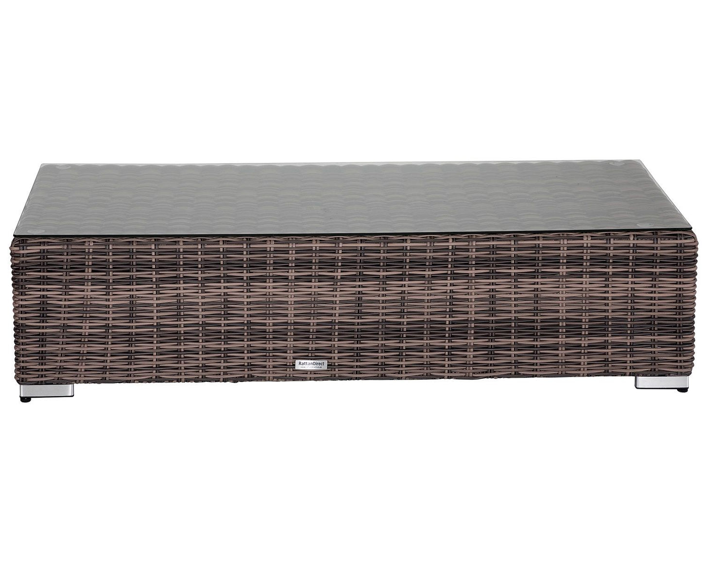 Monaco Ottoman in Truffle Brown and Champagne