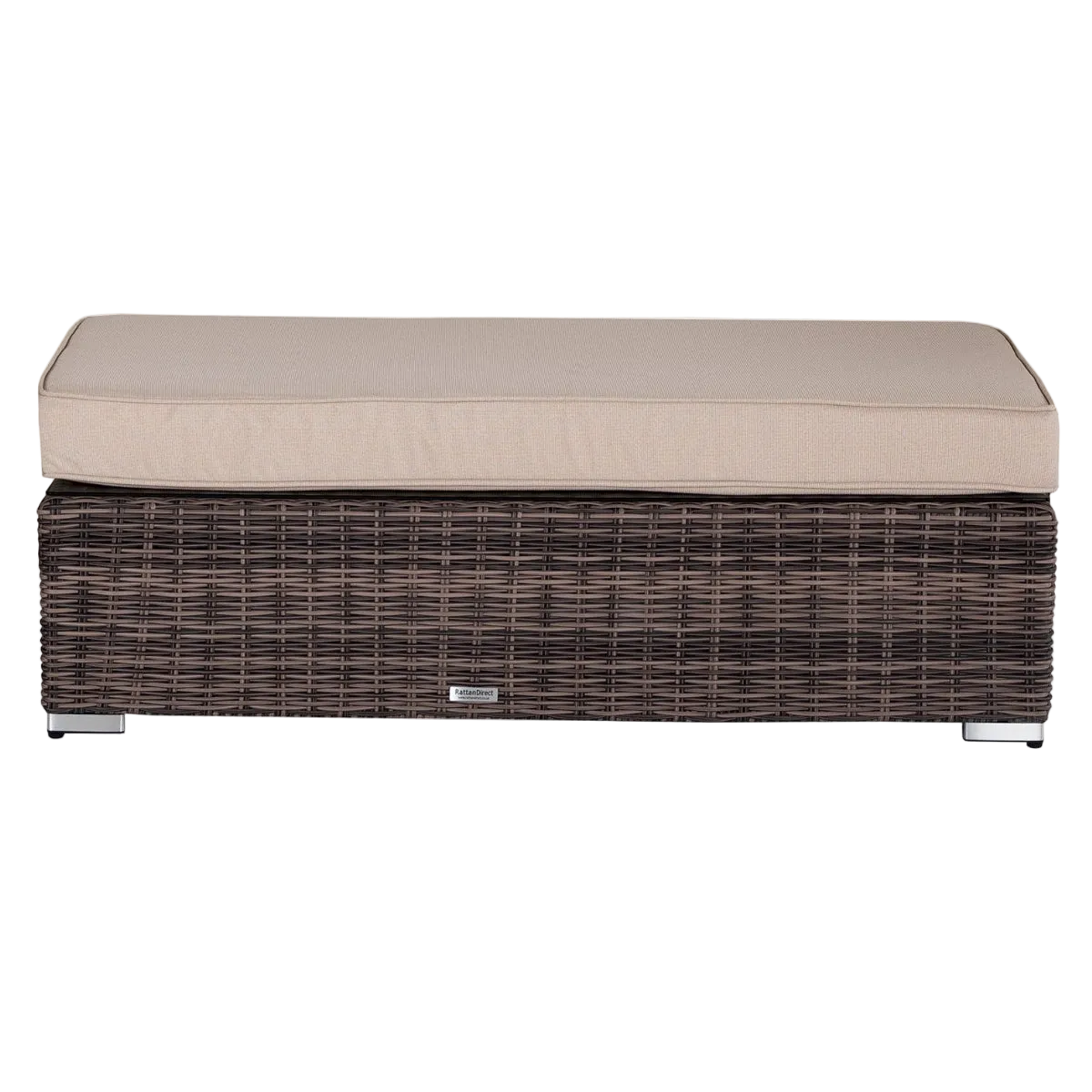 Monaco Ottoman in Truffle Brown and Champagne