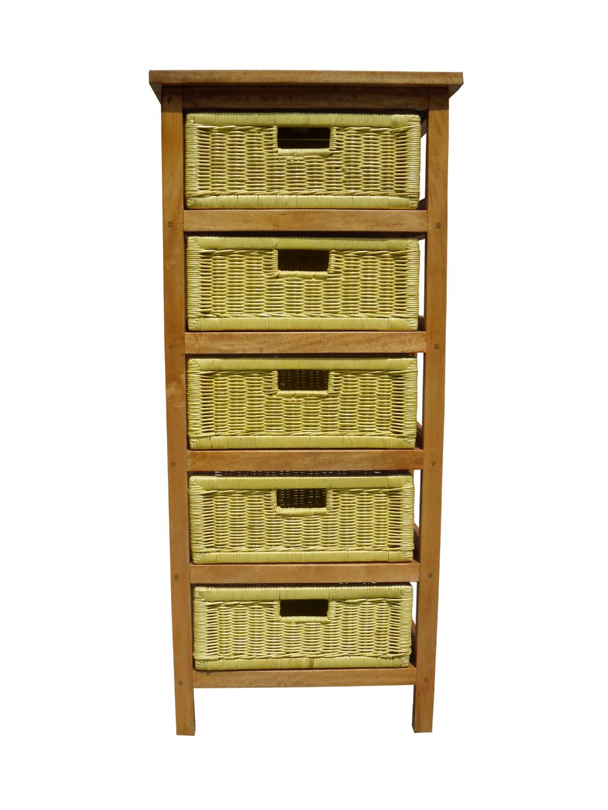 5 drawer Rustic Brown Abaca Storage Rack