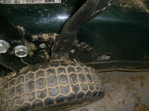 Cutting lawn grass