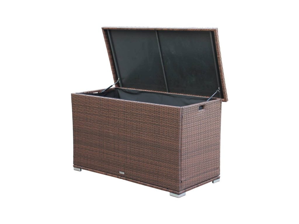 Large rattan storage box in chocolate mix. Space