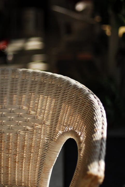 Rattan chair. Natural rattan furniture. spring clean