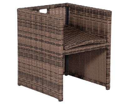Barcelona 4 Seater Cube Set With Footstools in Truffle Brown and Cream
