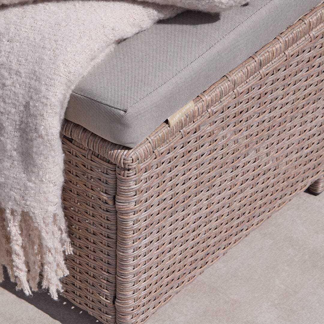 10 Seater Rattan Cube Outdoor Dining Set -  Natural Brown Weave - Laura James