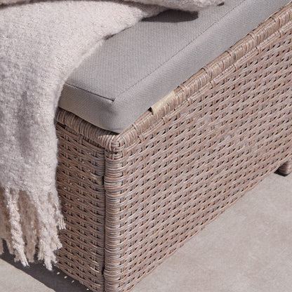 10 Seater Rattan Cube Outdoor Dining Set -  Natural Brown Weave - Laura James