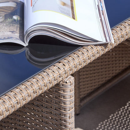 10 Seater Rattan Cube Outdoor Dining Set -  Natural Brown Weave - Laura James