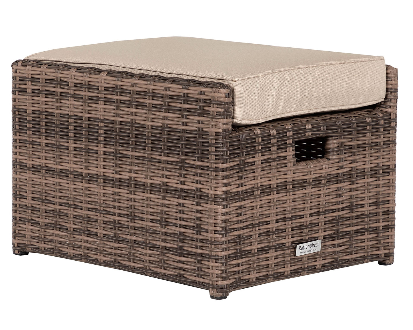 Barcelona 4 Seater Cube Set With Footstools in Truffle Brown and Cream