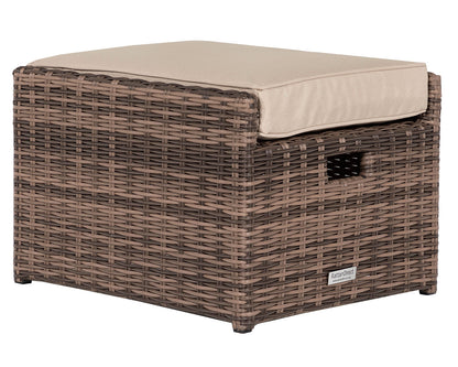 Barcelona 4 Seater Cube Set With Footstools in Truffle Brown and Cream