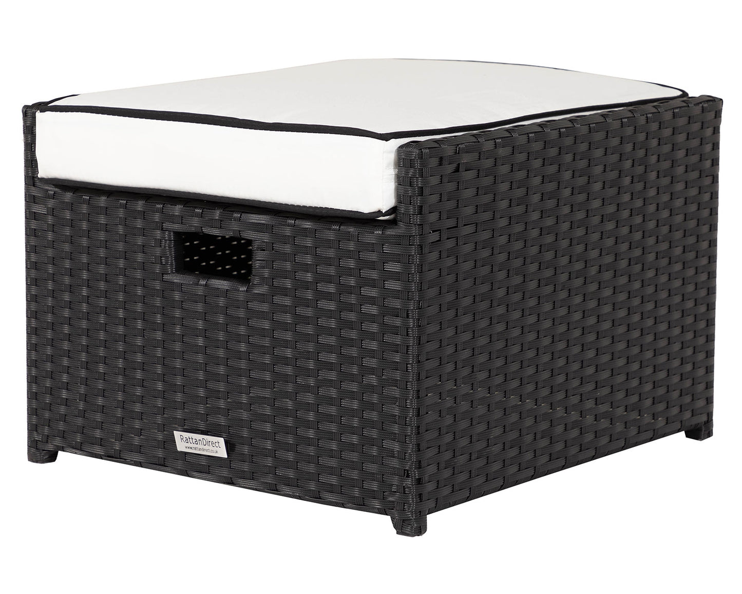 Barcelona 6 Seater Cube Set With Footstools in Black and Vanilla