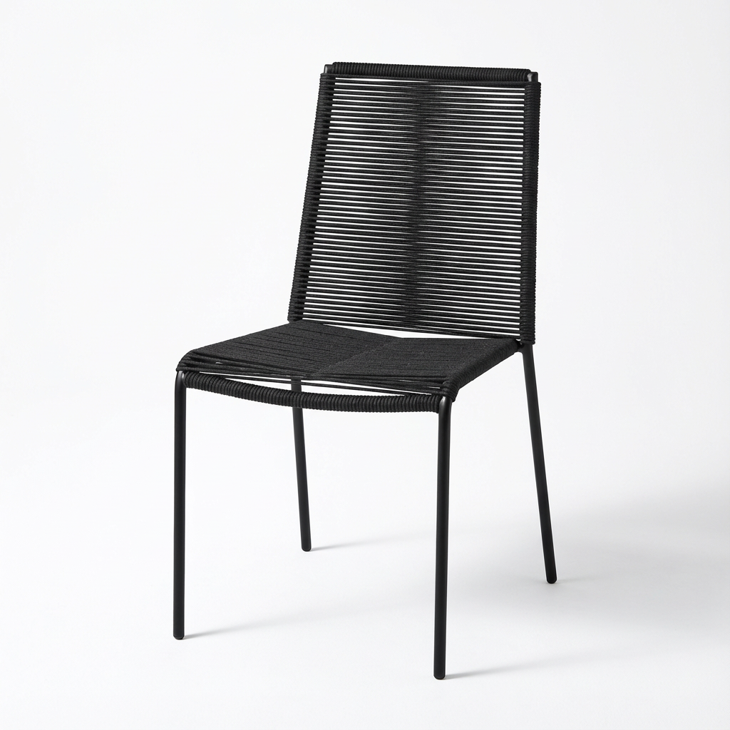 Ryder Dining Chair Set of 2 - Black Rope - Laura James