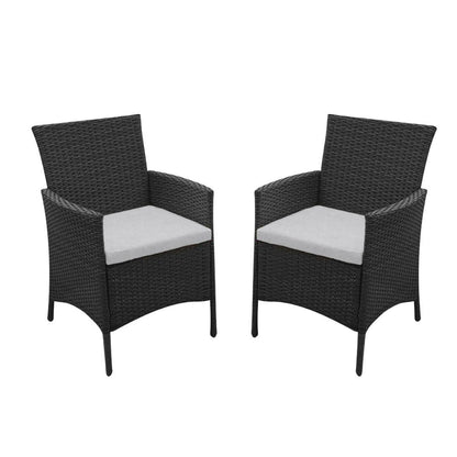 Kemble rattan dining chair - set of 2 - black - Laura James