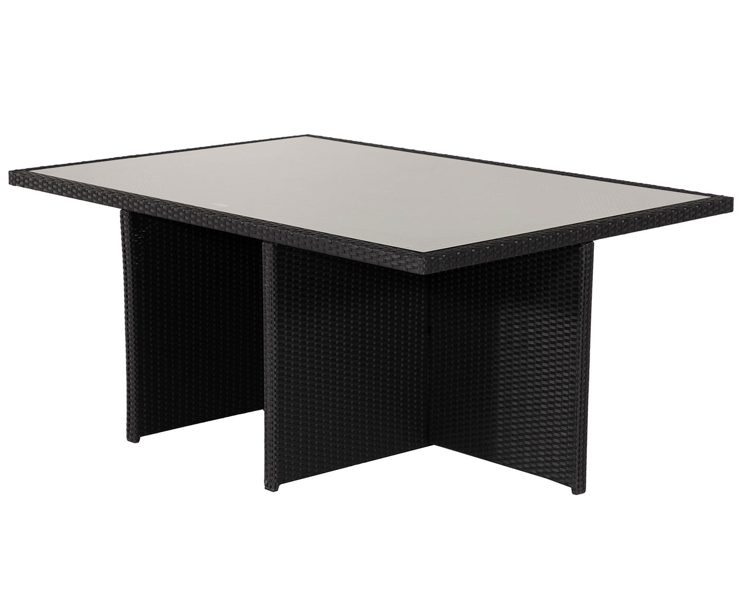 Barcelona 6 Seater Cube Set in Black and Vanilla