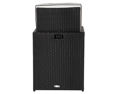 Barcelona 6 Seater Cube Set in Black and Vanilla