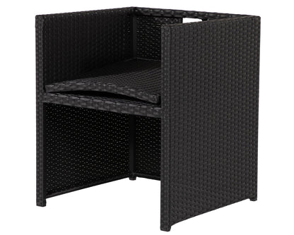 Barcelona 4 Seater Cube Set With Footstools in Black and Vanilla