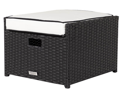 Barcelona 4 Seater Cube Set With Footstools in Black and Vanilla