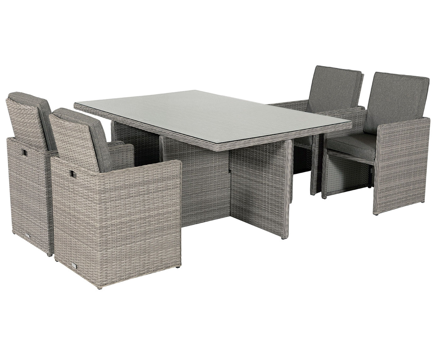 Barcelona 4 Seater Cube Set in Grey