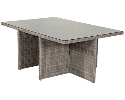 Barcelona 4 Seater Cube Set With Footstools in Grey