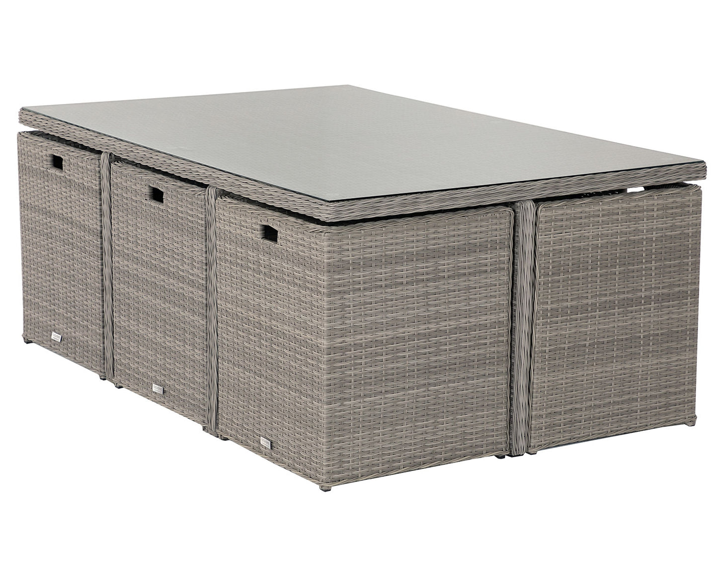 Barcelona 6 Seater Cube Set With Footstools in Grey