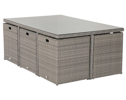 Barcelona 6 Seater Cube Set With Footstools in Grey