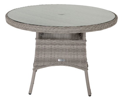 Cambridge 2 Rattan Chairs and Small Round Table Set in Grey