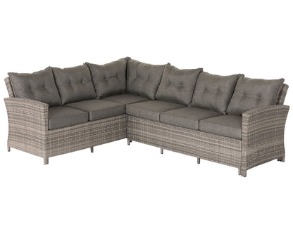 Sorrento Rattan Garden Corner Dining Set in Grey