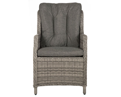 Riviera 4 Rattan Garden Chairs and Small Round Dining Table in Grey