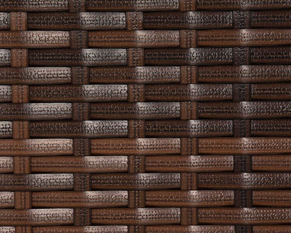 Monaco Rattan Garden Rectangular Ottoman/Coffee Table in Chocolate & Cream
