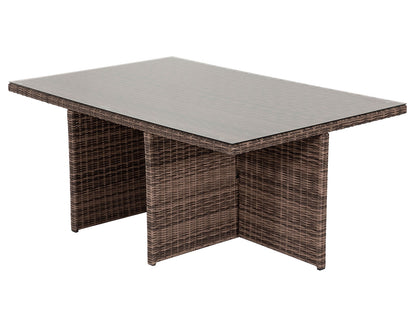 Barcelona 6 Seater Cube Set With Footstools in Truffle Brown and Cream