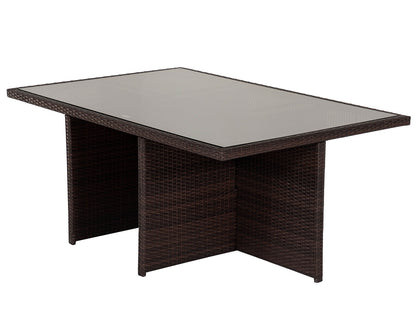Barcelona 6 Seater Cube Set in Brown and Cream