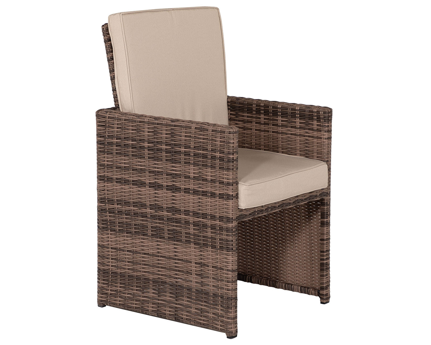 Barcelona 6 Seater Cube Set in Truffle Brown and Cream
